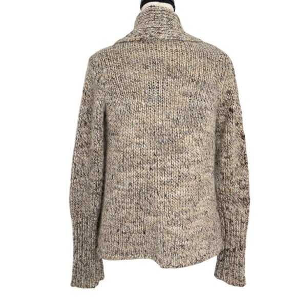 Talbots Open Front Knit Cardigan Sweater Chunky Shawl Collar Wool Alpaca Size S - Picture 3 of 7